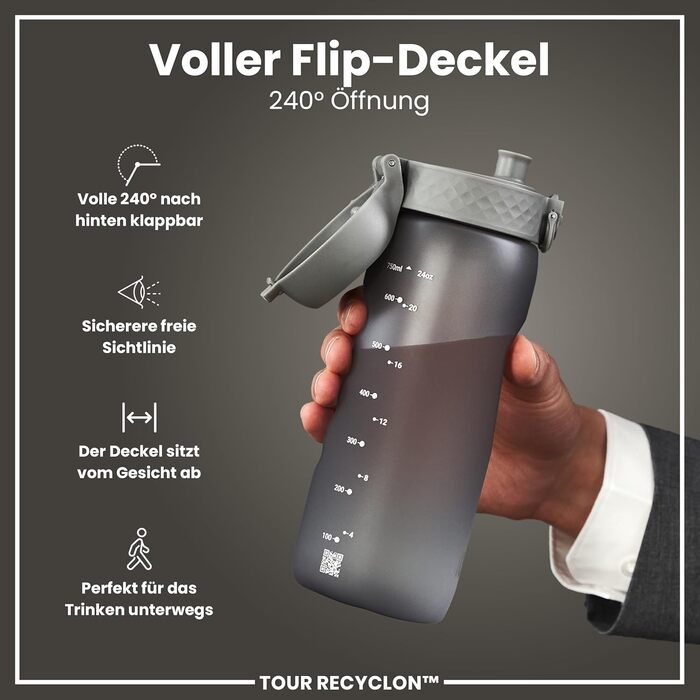 ION8 Фляга для води, 750 мл (Сірий, Evo)