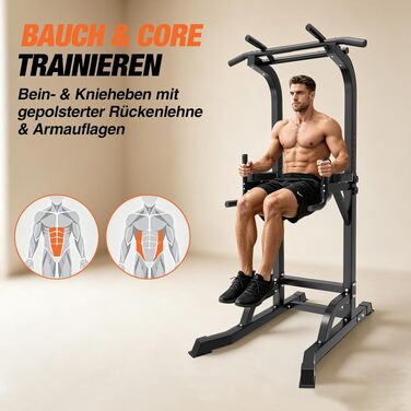 Силовий комплекс DH FitLife Power Tower: турнік, бруси та стійка для віджимань, регульована висота до 222 см, сталевий профіль 50х50 мм, навантаження до 300 кг, тренажер для дому 2026 Pro