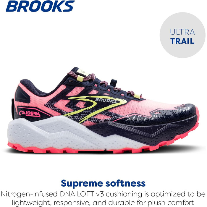 Жіночі кросівки Brooks Caldera 7 Rosa Peacoat Sonniges Limettengrün (38 EU)