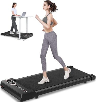Walking Pad Dskeuzeew 2 в 1 - біговий килимок для дому, електричний, з LED-дисплеєм та пультом керування, чорний