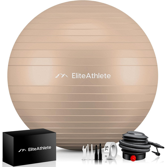 Гімнастичний м'яч EliteAthlete для офісу, фітнесу, йоги, пілатесу, вагітності, з анти-вибуховою системою, насос у комплекті
