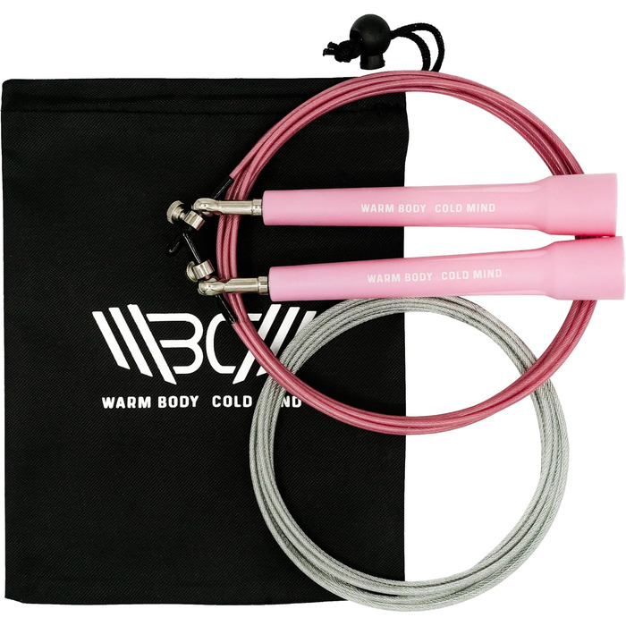 Скакалка Speed-Spring для чоловіків та жінок, ідеально для важкої атлетики, боксу, фітнесу, занять спортом в приміщенні та на вулиці, рожеве