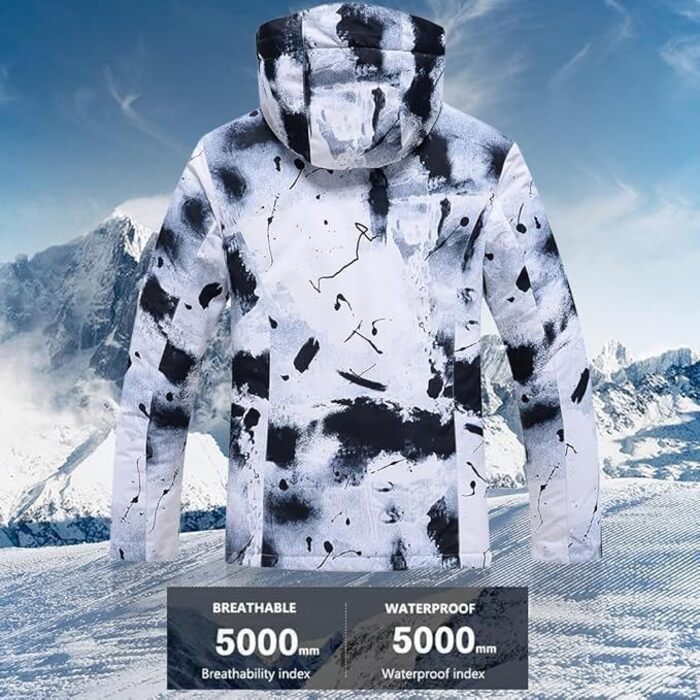 RIUIYEE Комплект чоловічий: куртка та штани для катання на лижах та сноуборді, тепла, з підігрівом, водонепроникна, для зими, XXL