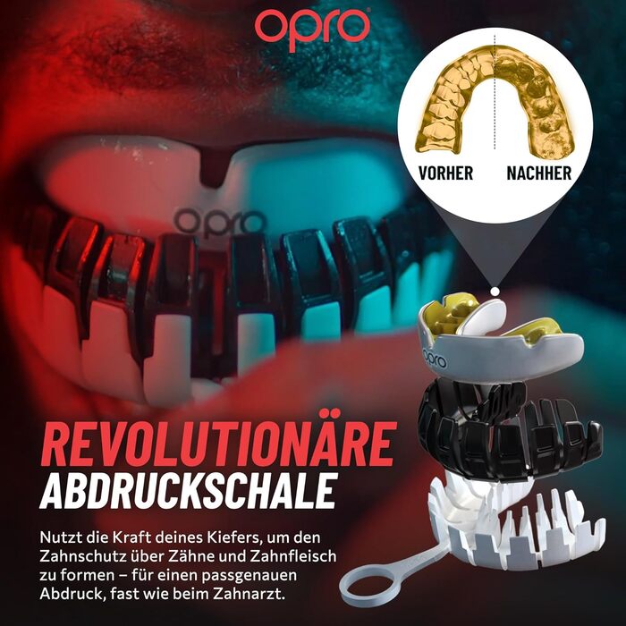 Захист для зубів OPRO - Капа для боксу, MMA, єдиноборств, регбі та хокею. Підходить для дорослих та дітей. Регульована, стоматологічного рівня. Чорний/Білий. Вік 10+