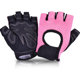 Велосипедні рукавички для жінок та чоловіків MTB, тренувальні, спортивні, напівпальцеві. Підходять для шосе та гірського велосипеда, силових тренувань. Антиковзкі, літні рукавички, рожевий, L