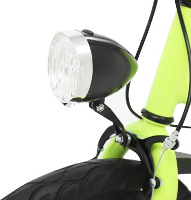 Дитячий велосипед 16 дюймів для дітей 5-8 років, регульована висота, з додатковими колесами та LED-ліхтариком (жовтий)