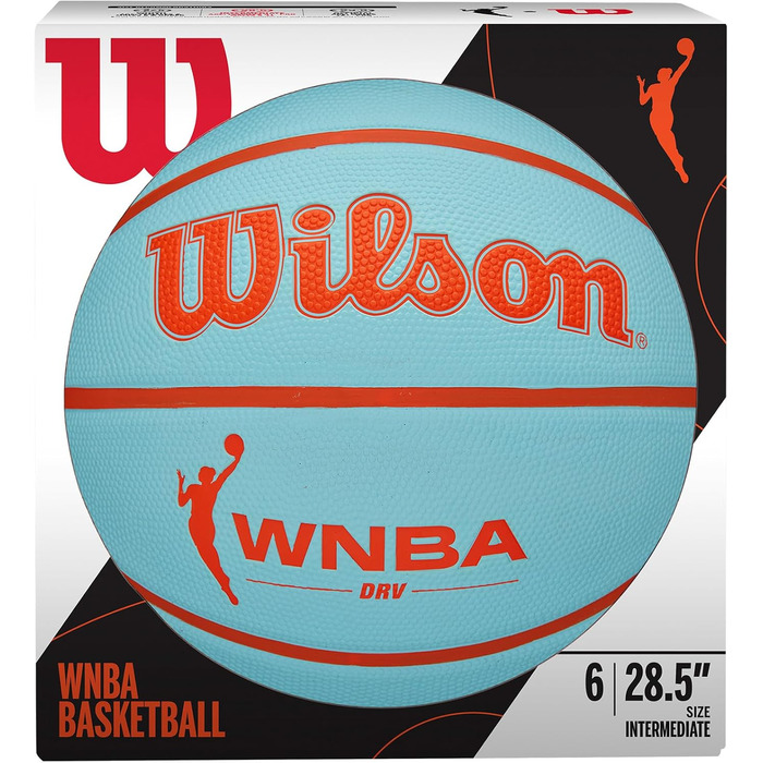 М'яч для баскетболу Wilson WNBA DRV Outdoor, Aqua/Orange, розмір 6