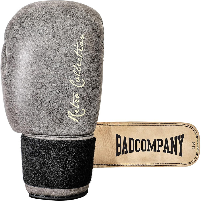 Боксерські рукавички Bad Company Retro Rindsleder з вентиляційною системою. Ідеальні для тренувань, спарингу та змагань. Вага: 10-16 oz.