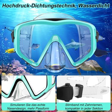 Набір для снорклінгу для дорослих: маска, трубка та ласти. Зручний, водонепроникний, з антизапітніюючим покриттям. Для плавання, снорклінгу та дайвінгу.