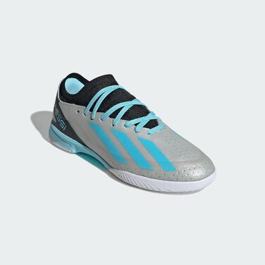 Дитячі футбольні бутси adidas X Crazyfast Messi.3 Indoor (28 EU, Silver Metallic Blue Core Black)