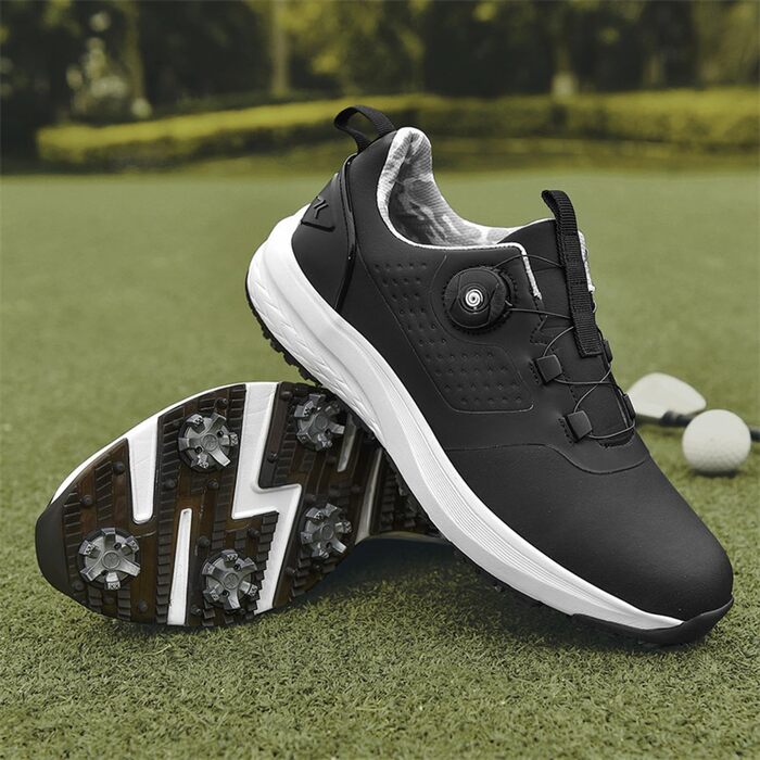 Жіночі гольф-туфлі з шипами, водонепроникні, чорні, 42 EU