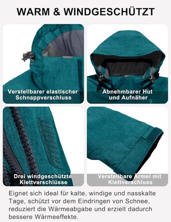 Водонепроникна куртка Little Donkey Andy для жінок. Легка, дихаюча куртка-вітрівка для активного відпочинку, туризму. Колір: бірюзовий меланж.