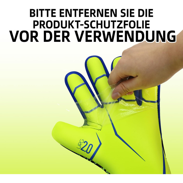 Футбольні воротарські рукавички Torwarthandschuhe: гарне зчеплення, розміри 6-10, для дітей, підлітків та дорослих, зелені