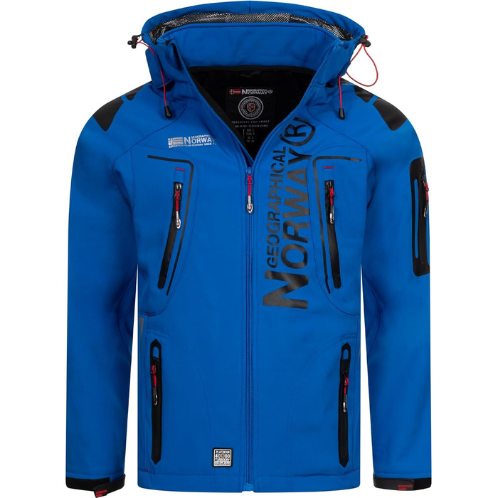 Чоловіча куртка Softshell Geographical Norway FVS — демісезонна outdoor куртка для походів та спорту, водонепроникна, синя, розмір L
