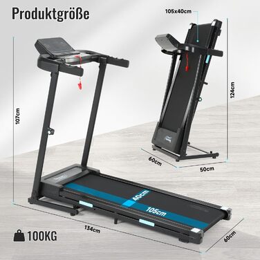 Біговий тренажер NOVONOVA для дому, складаний, Walking Pad, 12 км/год, з LED-дисплеєм, міні-біговий тренажер з ручками, тихий біговий тренажер з великою біговою поверхнею, підставка для пляшок, професійний біговий тренажер для офісу