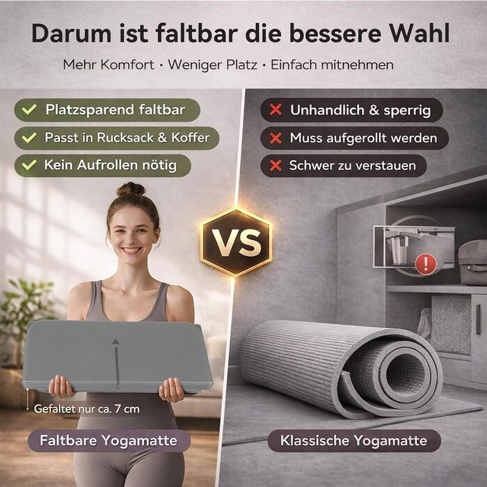 Килимок для йоги FunLife XXL 190x66x10 мм Stone Grey - для пілатесу, фітнесу та гімнастики (складний, нековзкий)