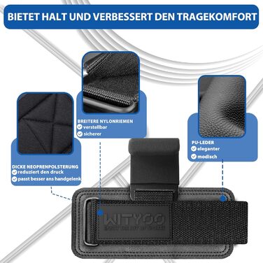 Навантажувальні петлі для важкої атлетики Zughilfen, фітнесу та пауерліфтингу, чорні. Підходять для чоловіків та жінок, для силового тренування, кросфіту та важкої атлетики.