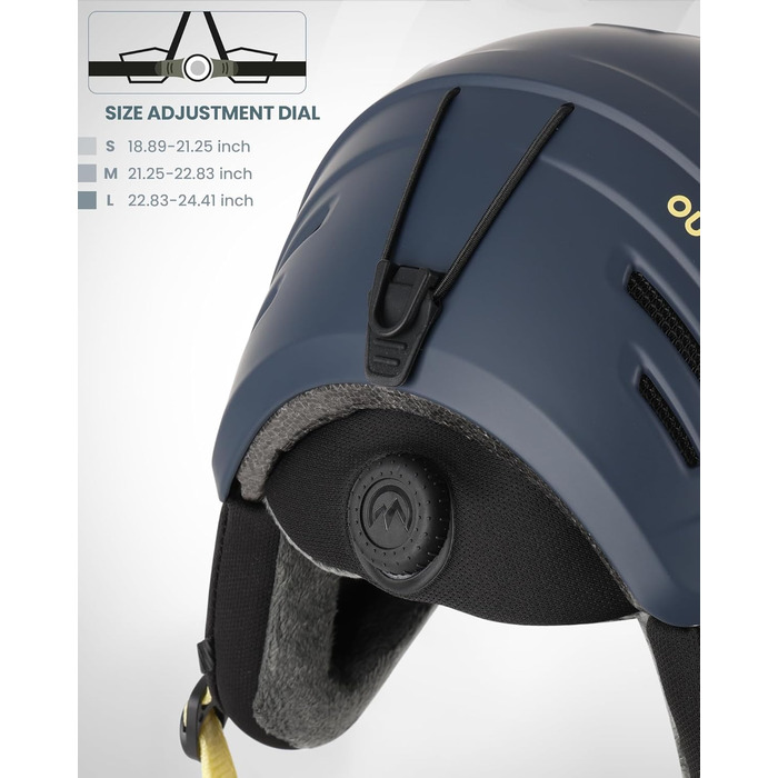 Шолом Outdooraster для сноуборду та лиж, маска 2-в-1, знімна, захисний EPS, 14 вентиляційних отворів, для чоловіків, жінок та підлітків (блакитний, розмір M)