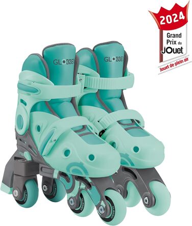 Ролики GLOBBER 2in1 для дітей, регульовані, Inline та Quad, ABEC 9, 26-29, м'ятний колір