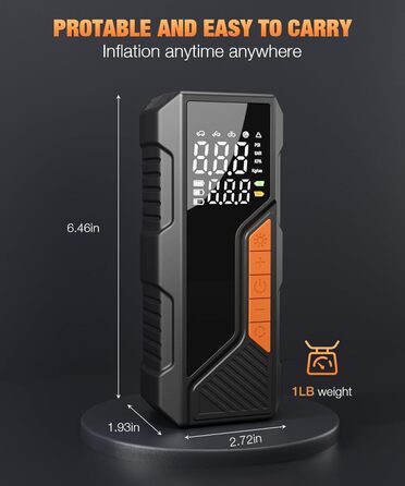 Портативний електричний компресор bedee, акумуляторний насос 12V з цифровим манометром, LED-підсвіткою, 150 PSI для авто, велосипедів і мотоциклів
