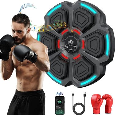 Музичний боксерський тренажер з Bluetooth, для дому, з рукавичками, для дітей та дорослих