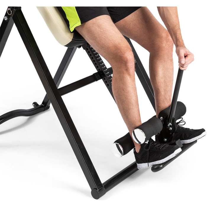 Інверсійний стіл Klarfit Ease Delux для спини, до 136 кг, чорний/бежевий