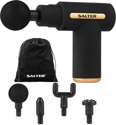 Масажний пістолет Salter EE7427BLKSTKEU7, 4 насадки, LCD, 6 режимів, акумуляторний, глибокий масаж, USB, чорний