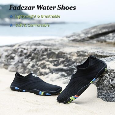 Чоловічі та жіночі аквашузи для плавання та відпочинку на воді, швидковисихаючі, легкі, дихаючі (40 EU, чорний)