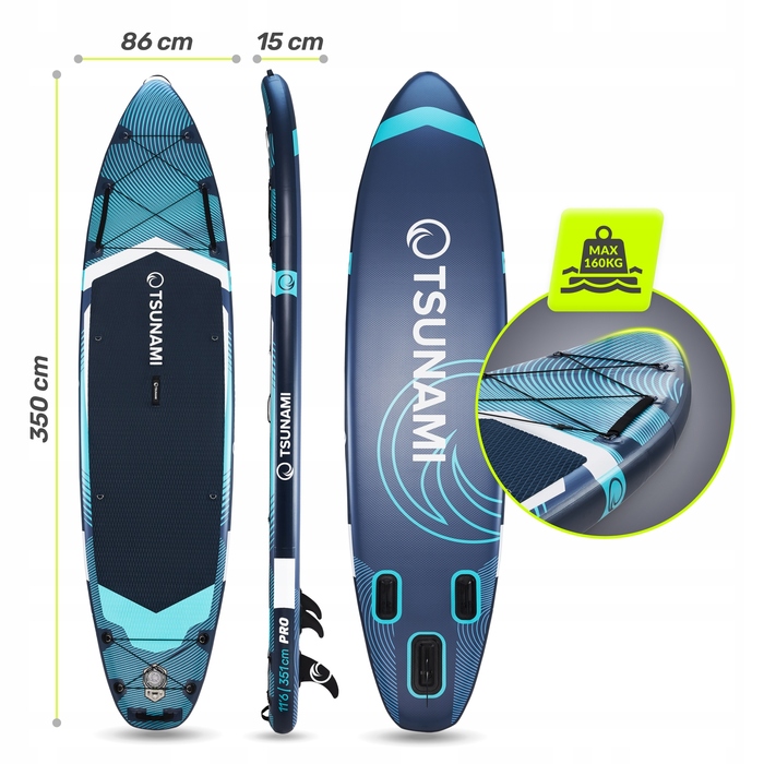 SUP-дошка Tsunami PRO T12, 350 см, багатоколірна