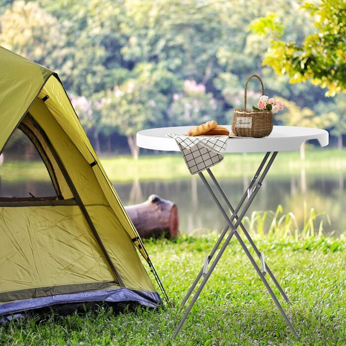 Складний квадратний стіл HollyHOME 87см: для кемпінгу, саду, балкону, кухні, BBQ, вечірок. Сірий
