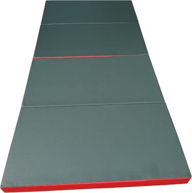 Складаний гімнастичний мат NiroSport 200x100x8 см, м'який, водонепроникний, для фітнесу, спорту, тренувань, гостьовий матрац, зелено-червоний