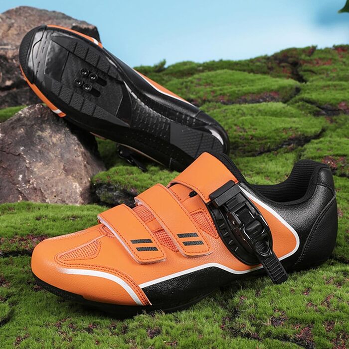Кросівки для гірського велосипеда MTB (чоловічі/жіночі) з сумісністю SPD, з клітами, помаранчеві, 43 EU