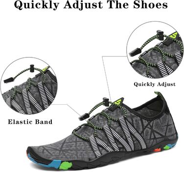 Чоботи для плавання та відпочинку Saguaro: чоловічі, жіночі, дитячі, розмір 35-48 (сірий, смужки)