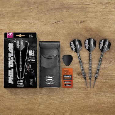 Darts Target Phil Taylor Power 8-Zero 4 (21/23/25г) - Сталеві дротики з вольфраму 80%, з Swiss Point або сталевими наконечниками