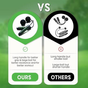 Скакалка - регульована довжина, скакалка без мотузки для пляжу - усуває 'Papa Belly' (живіт батька) з використанням скакалки для занять в приміщенні - бездротова скакалка, ідеальна для покращення фізичної форми