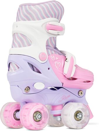 Роликові ковзани для дітей дівчаток RAVEN з регулюванням розміру та LED підсвіткою (27-30, без куфів)