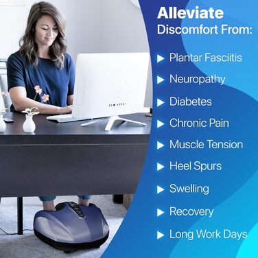 Масажер для ніг Miko Shiatsu з функцією глибокого масажу та підігрівом. Знімає біль при фасціїті. Підходить для розміру ноги до 47.