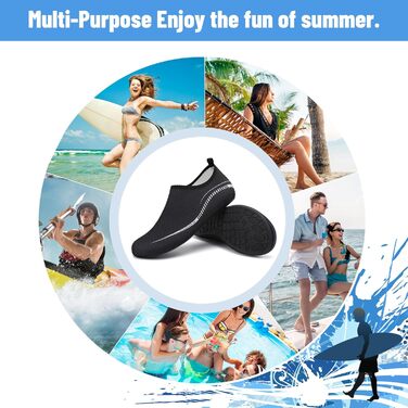 Чоботи для плавання та водного спорту: чоловічі та жіночі неопренові тапки, для пляжу, серфінгу, басейну (41 EU, 788 Чорний)