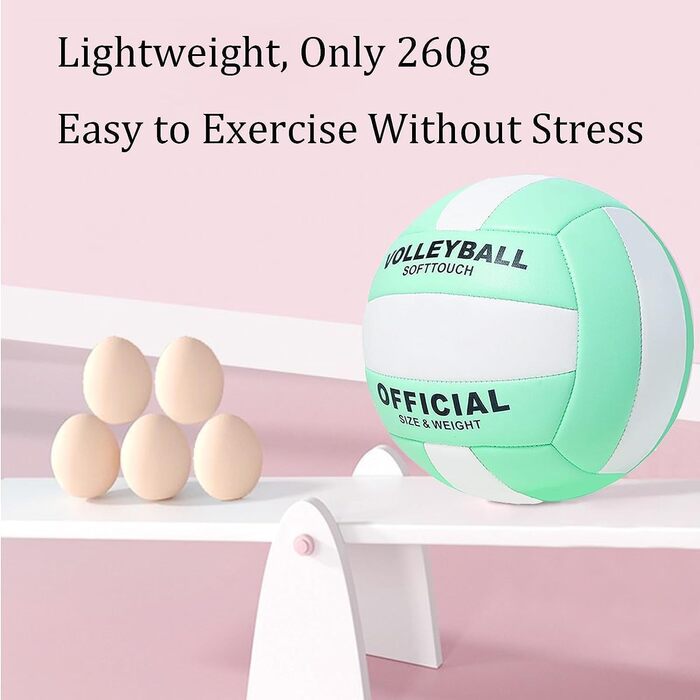 Волейбольний м'яч офіційного розміру 5, комплект з м'яким м'ячем для гри в приміщенні, на вулиці, на пляжі, тренувальний інвентар для пляжного волейболу та басейну, фітнес-зал, зелено-білий