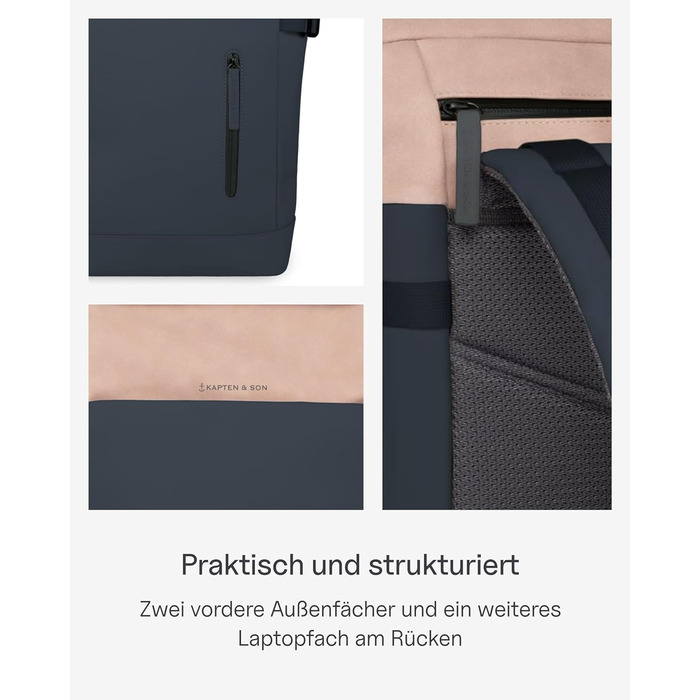 Рюкзак Kapten & Son Aarhus 14 л, водостійкий, з відділенням для ноутбука 14'', ролтоп, для подорожей, міста, університету та роботи, унісекс