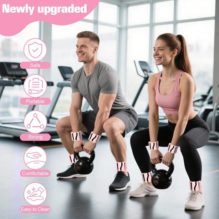 Набір манжет для ваги 2 шт. (0,46 кг кожна), регульовані ваги для зап'ястя, фітнес-браслети з вагою, ваги для ніг для танців, балету, пілатесу, кардіо, аеробіки, ходьби, зелені (рожеві)