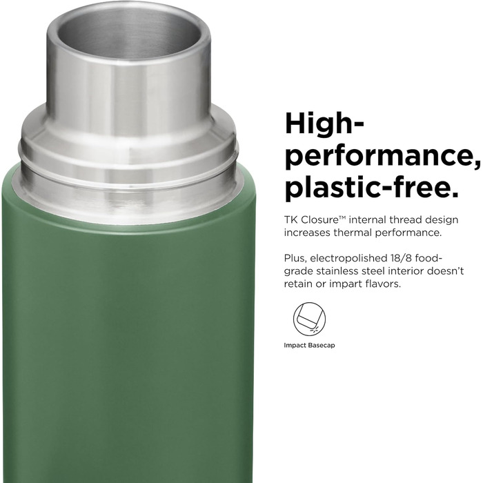 Термос-бутилка KleanKanteen TKPro-FW, зелена, 1 літр, для чоловіків