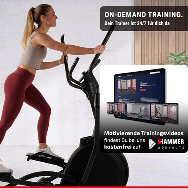 Еліптичний тренажер HAMMER ELLYPSIS E3500, 20 кг маховик, 11 програм, сумісний з Kinomap і Zwift, ергономіка для шиї