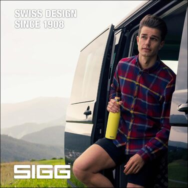 Термос-пляшка SIGG Meridian Ultra Lemon 0,5 л, подвійна стінка, нержавіюча сталь, бамбукова кришка, ізольована, BPA та пластику не містить, герметична, для води та напоїв