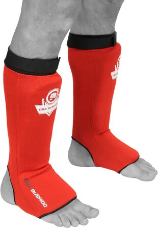 Захист гомілки DBX Bushido Sport Flexibler для тайського боксу, MMA та кікбоксингу, розмір M, червоний