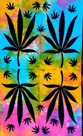Гобелен настінний з коноплею, постер Cannabis, психоделічний декор для кімнати, бохо стиль, гобелен із зображенням листя марихуани, для гуртожитку, хіпі, Rasta