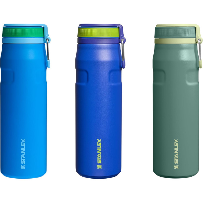 Термос-пляшка STANLEY 1913 IceFlow Bottle Twist Flip 0.47L, сталева вакуумна пляшка для напоїв (Shale)