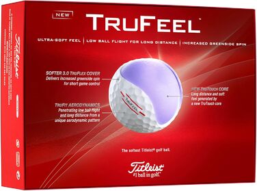 М'ячі для гольфу Titleist TruFeel, 12 шт., преміум якість