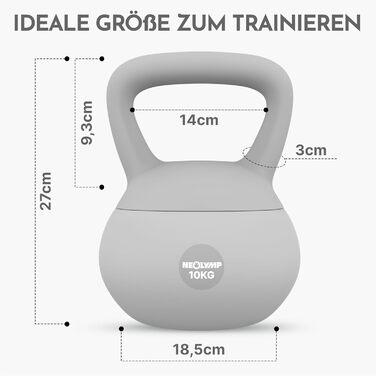 NEOLYMP Soft Kettlebell: М'яка гантеля для фітнесу з регулюванням ваги 2-12 кг. Безшумна, з амортизацією, з ергономічною ручкою. Ідеальна для дому.