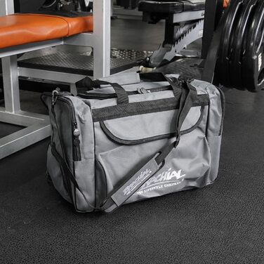 Чоловіча спортивна сумка Brachial Premium, водостійка, з відділенням для взуття та ременем, сіра, розмір M, для спортзалу та подорожей